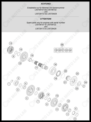 TRANSMISSION II - COUNTERSHAFT, 2022 KTM 300-XC