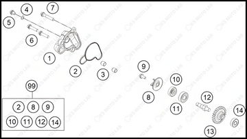 WATER PUMP, 2022 KTM 50-SX-MINI