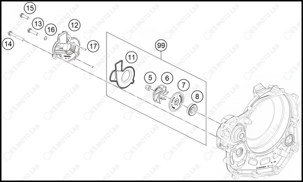 WATER PUMP, 2022 KTM 450-SX-F