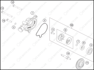 WATER PUMP, 2024 KTM 125-SX