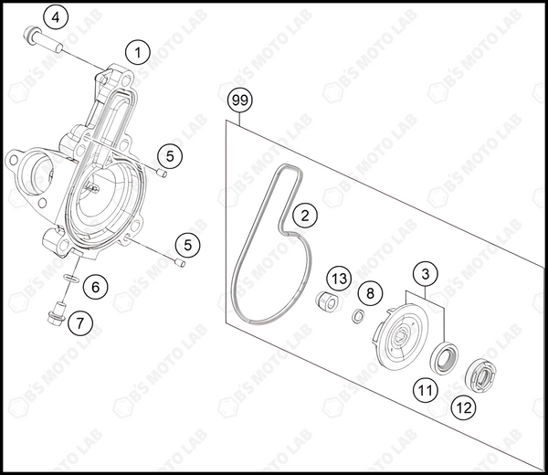 WATER PUMP, 2022 KTM Duke-200