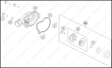 WATER PUMP, 2022 KTM 125-SX