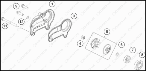 WATER PUMP, 2022 KTM 250-SX