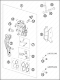BRAKE CALIPER FRONT, 2013 KTM 300-XC-W