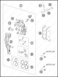 BRAKE CALIPER FRONT, 2013 KTM 200-XC-W