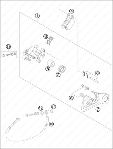 BRAKE CALIPER REAR, 2013 KTM 300-XC-W