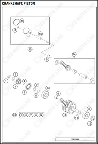 CRANKSHAFT, PISTON, 2019 KTM 65-SX