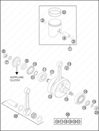 CRANKSHAFT, PISTON, 2013 KTM 300-XC-W