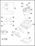 CYLINDER, CYLINDER HEAD, 2013 KTM 200-XC-W