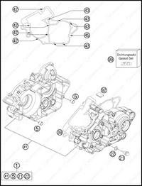 ENGINE CASE, 2013 KTM 200-XC-W