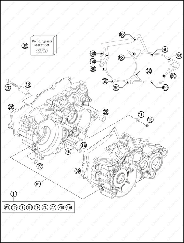 ENGINE CASE, 2013 KTM 300-XC-W