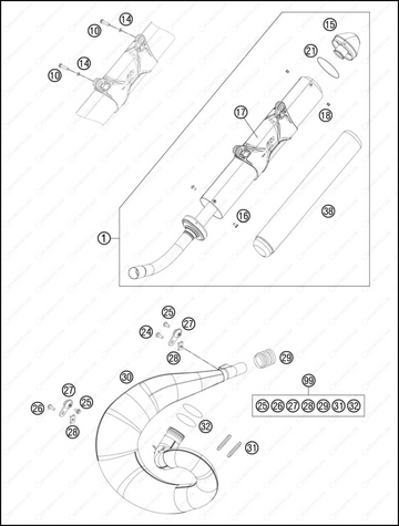 EXHAUST SYSTEM, 2013 KTM 300-XC-W