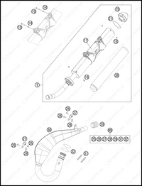 EXHAUST SYSTEM, 2013 KTM 200-XC-W