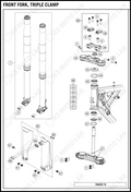 FRONT FORK, TRIPLE CLAMP, 2019 KTM 65-SX