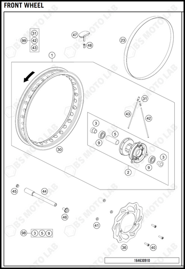 FRONT WHEEL, 2019 KTM 65-SX