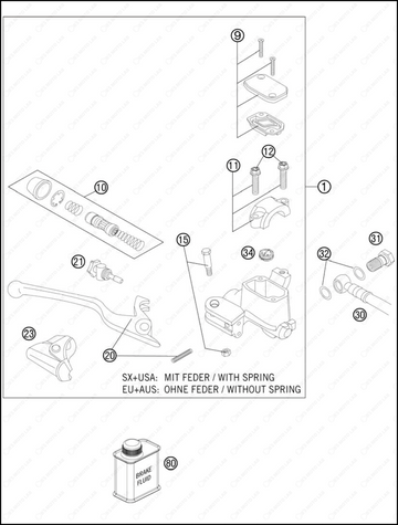 HAND BRAKE CYLINDER, 2013 KTM 300-XC-W