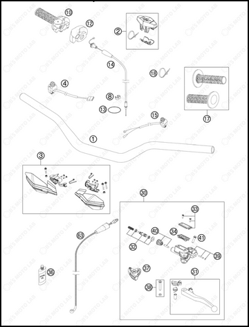 HANDLEBAR, CONTROLS, 2013 KTM 200-XC-W