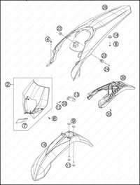 MASK, FENDERS, 2013 KTM 300-XC-W
