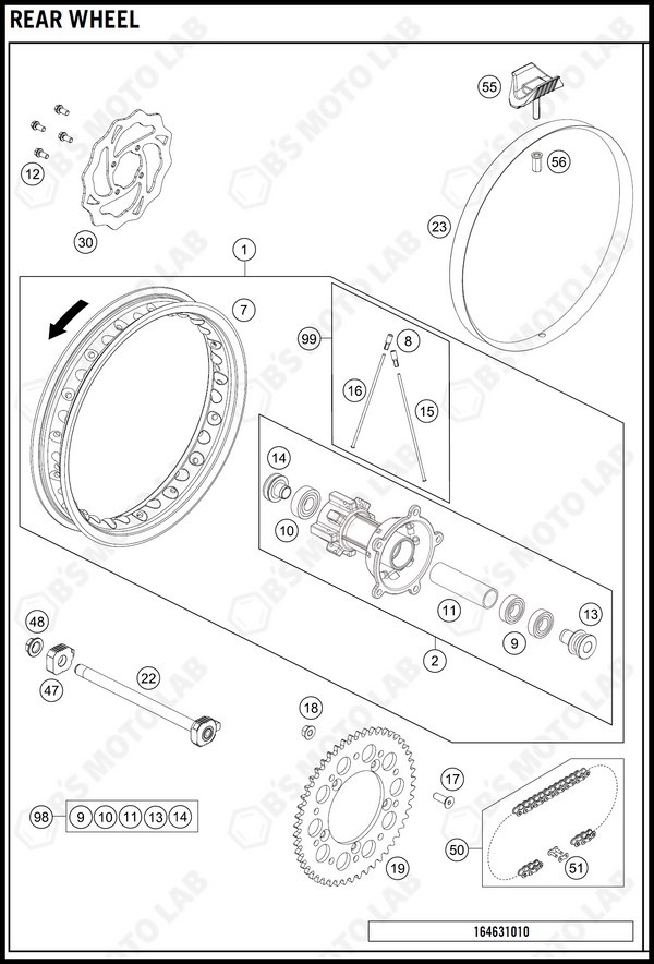 REAR WHEEL, 2019 KTM 65-SX