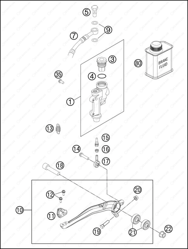 REAR BRAKE CONTROL, 2013 KTM 300-XC-W