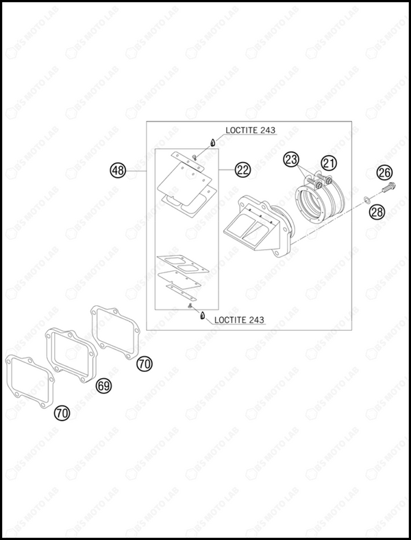 REED VALVE CASE, 2013 KTM 200-XC-W