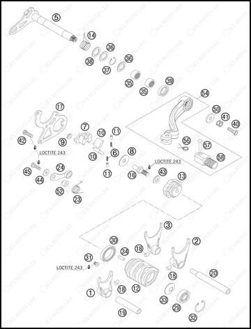 SHIFTING MECHANISM, 2013 KTM 200-XC-W