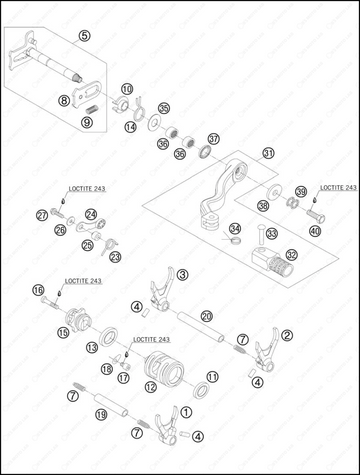 SHIFTING MECHANISM, 2013 KTM 300-XC-W
