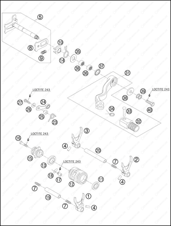 SHIFTING MECHANISM, 2013 KTM 300-XC-W