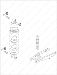 SHOCK ABSORBER, 2013 KTM 200-XC-W