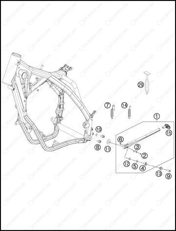 SIDE / CENTER STAND, 2013 KTM 200-XC-W