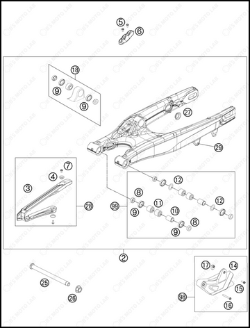 SWING ARM, 2013 KTM 200-XC-W