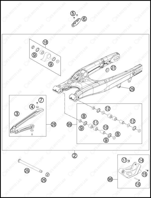 SWING ARM, 2013 KTM 200-XC-W