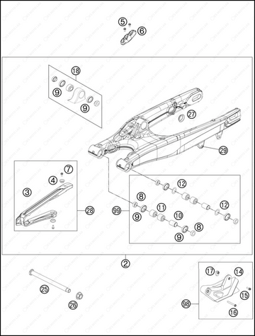 SWING ARM, 2013 KTM 300-XC-W