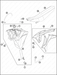 TANK, SEAT, COVER, 2013 KTM 300-XC-W