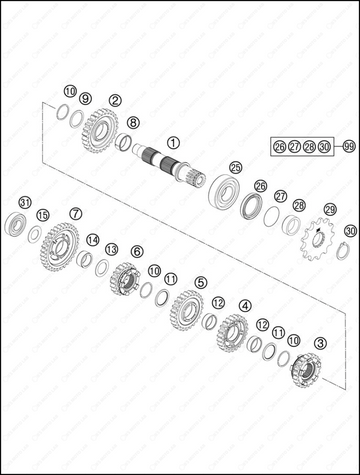 TRANSMISSION II - COUNTERSHAFT, 2013 KTM 300-XC-W